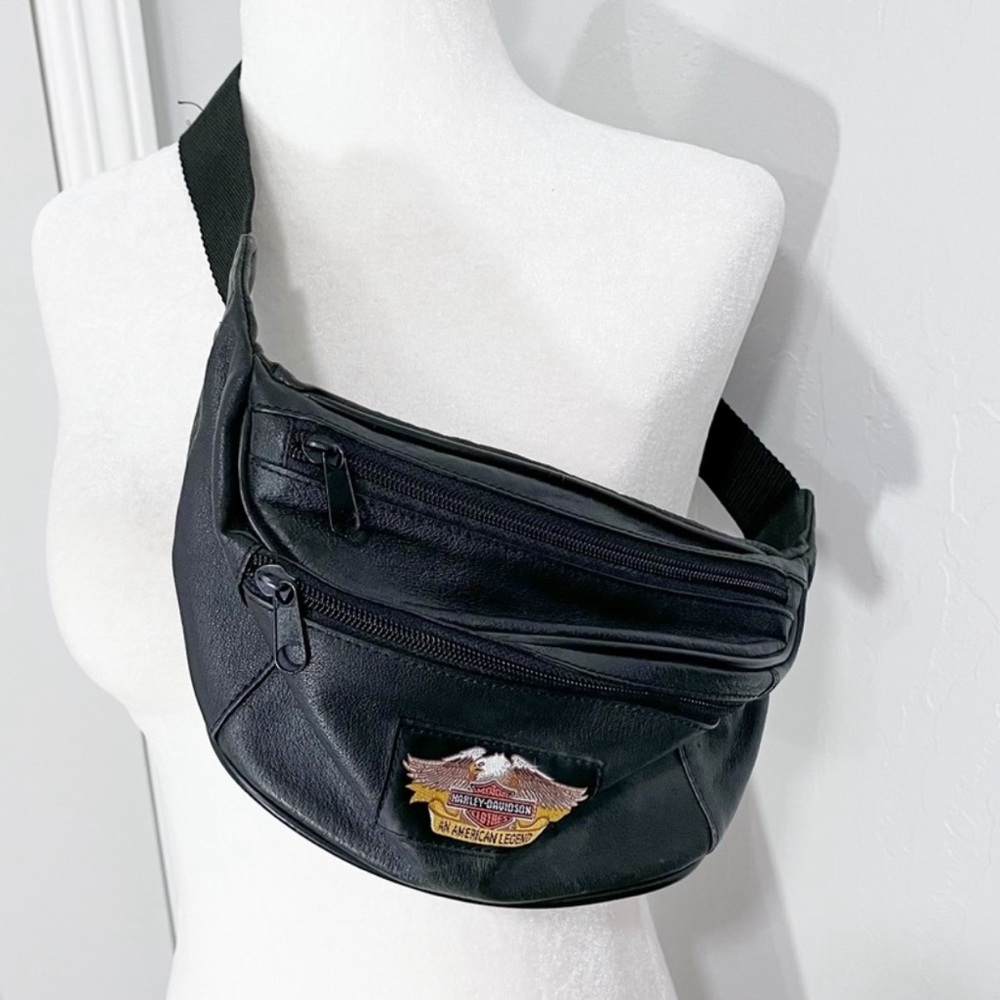 Vintage Harley Davidson Leather Belt Bag Fanny Pack